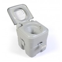 Outdoor 20L Toilet Stool Plastic Portable Toilet for Boat, Caravan, Camping, Hospital Gray